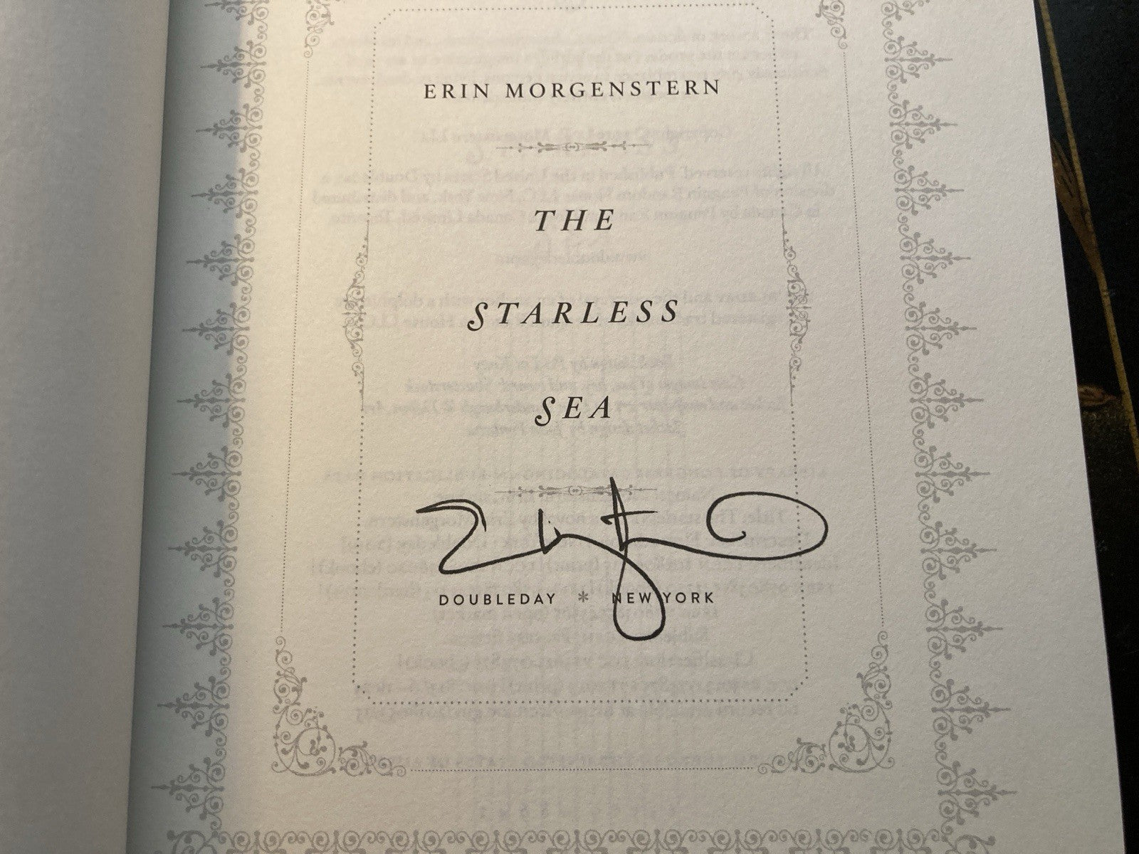 Erin Morgenstern The Starless Sea First Edition Hardcover Signed Doubleday