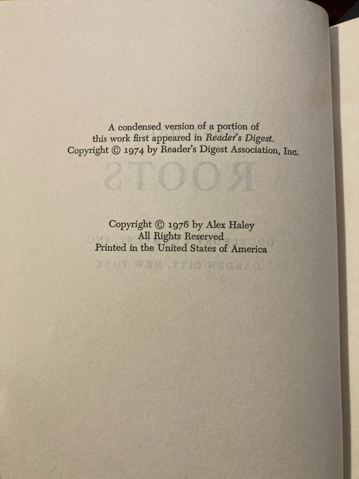 Alex Haley Roots Doubleday Hardcover 1976 Book Club Edition Biography Dust Jack…