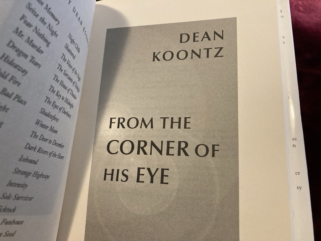 Dean Koontz "From the Corner of His Eye" First Edition Hardcover 2000