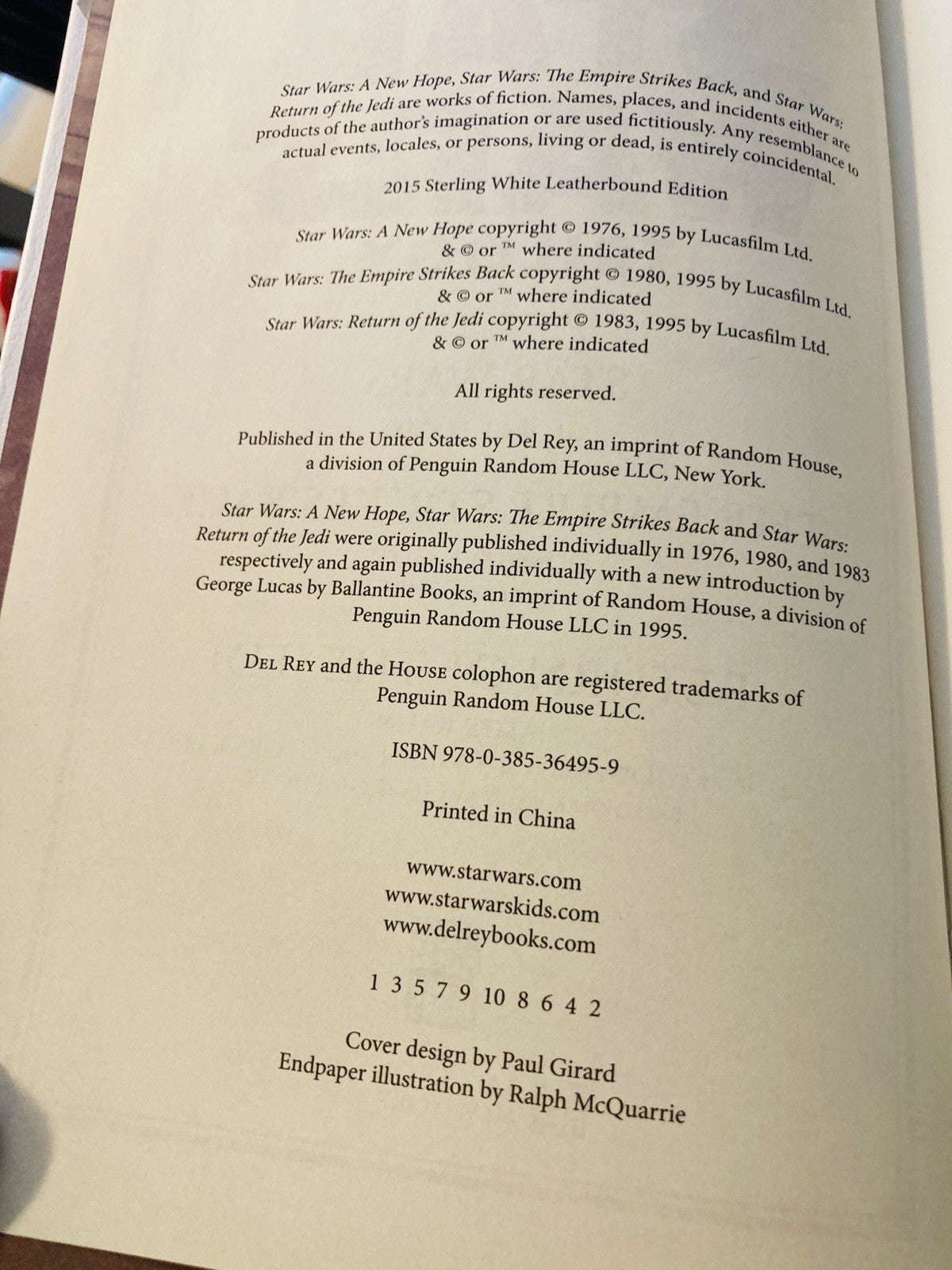 First Edition Star Wars Trilogy Leather Bound 2015 by George Lucas w/poster