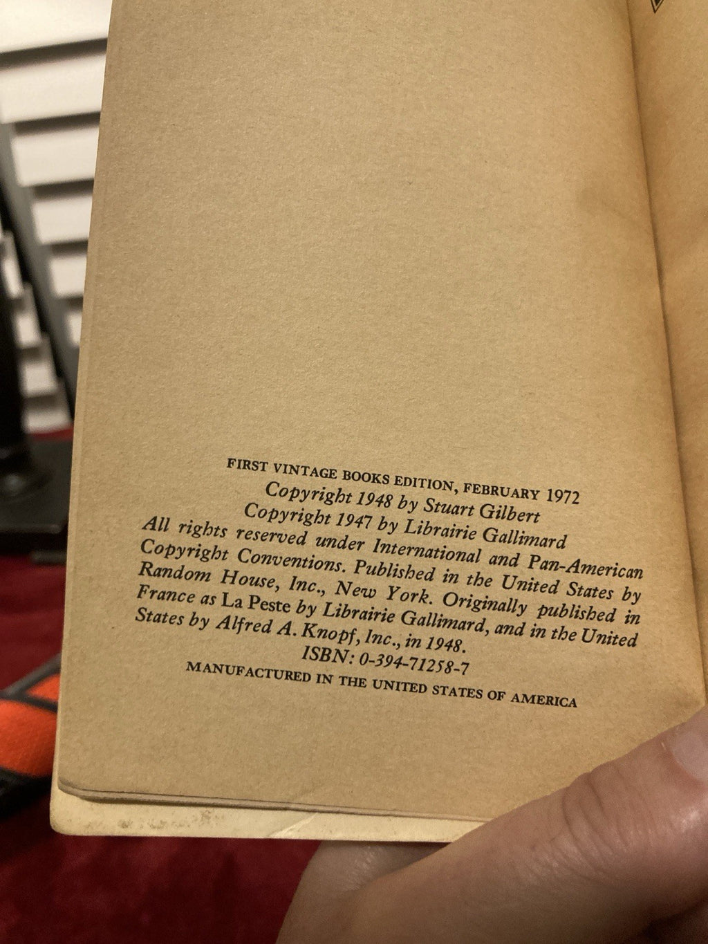 Albert Camus The Plague Vintage Books Paperback First Edition 1972 Fiction