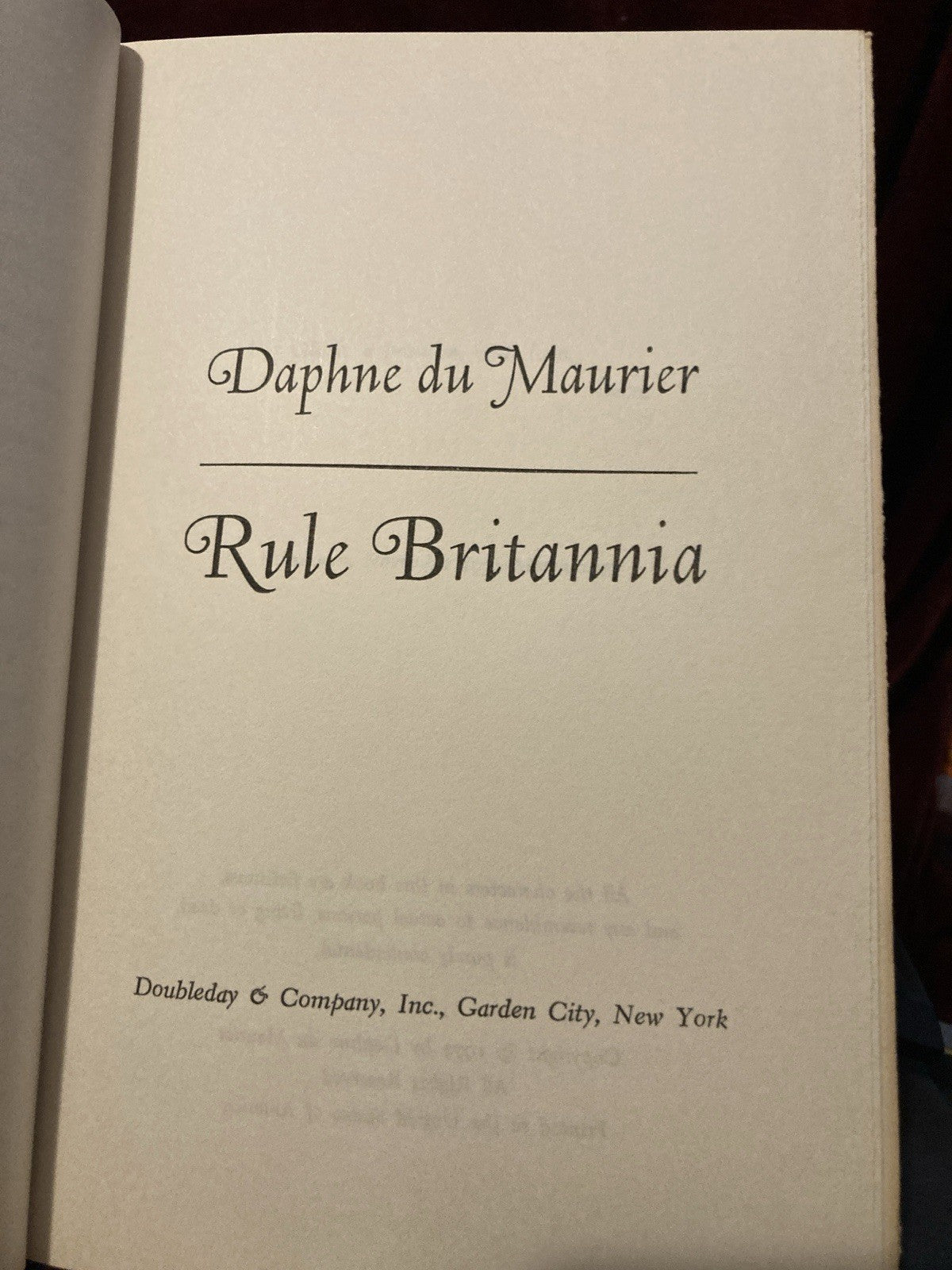 Daphne du Maurier Rule Britannia Doubleday Hardcover 1972 Fiction Dust Jacket