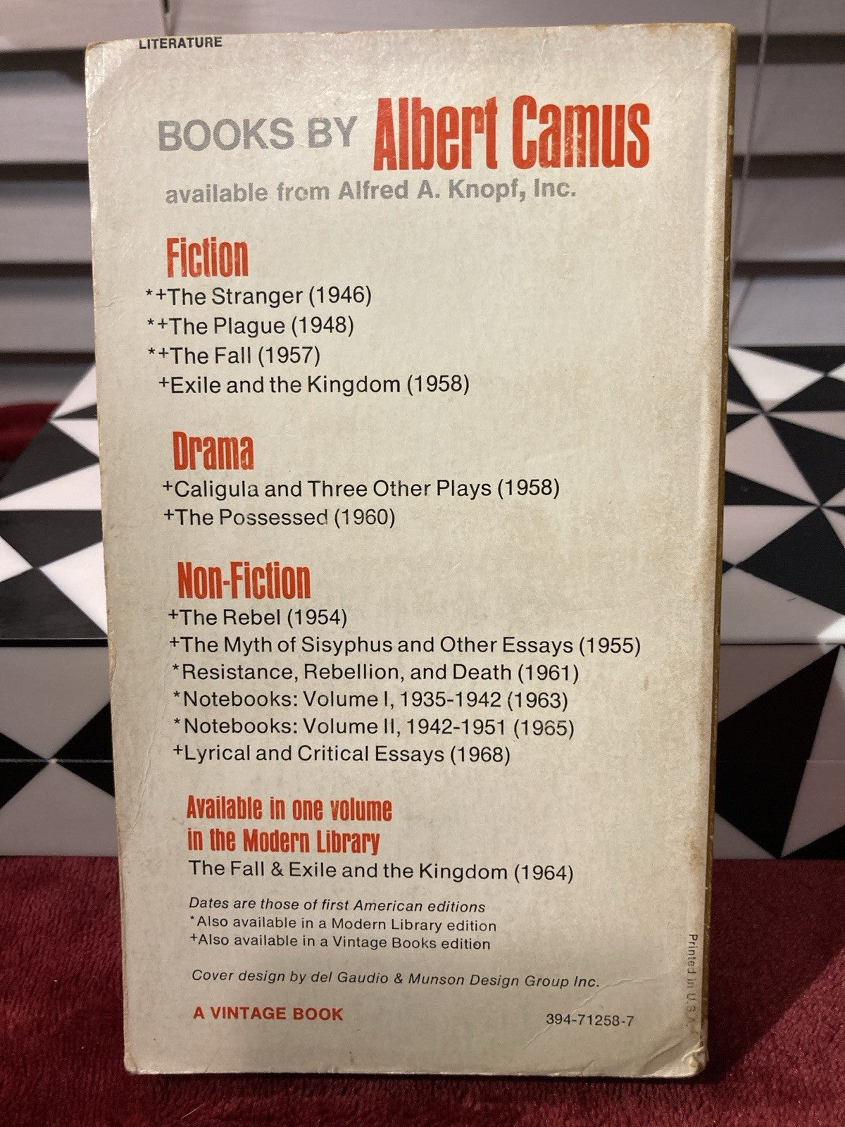 Albert Camus The Plague Vintage Books Paperback First Edition 1972 Fiction