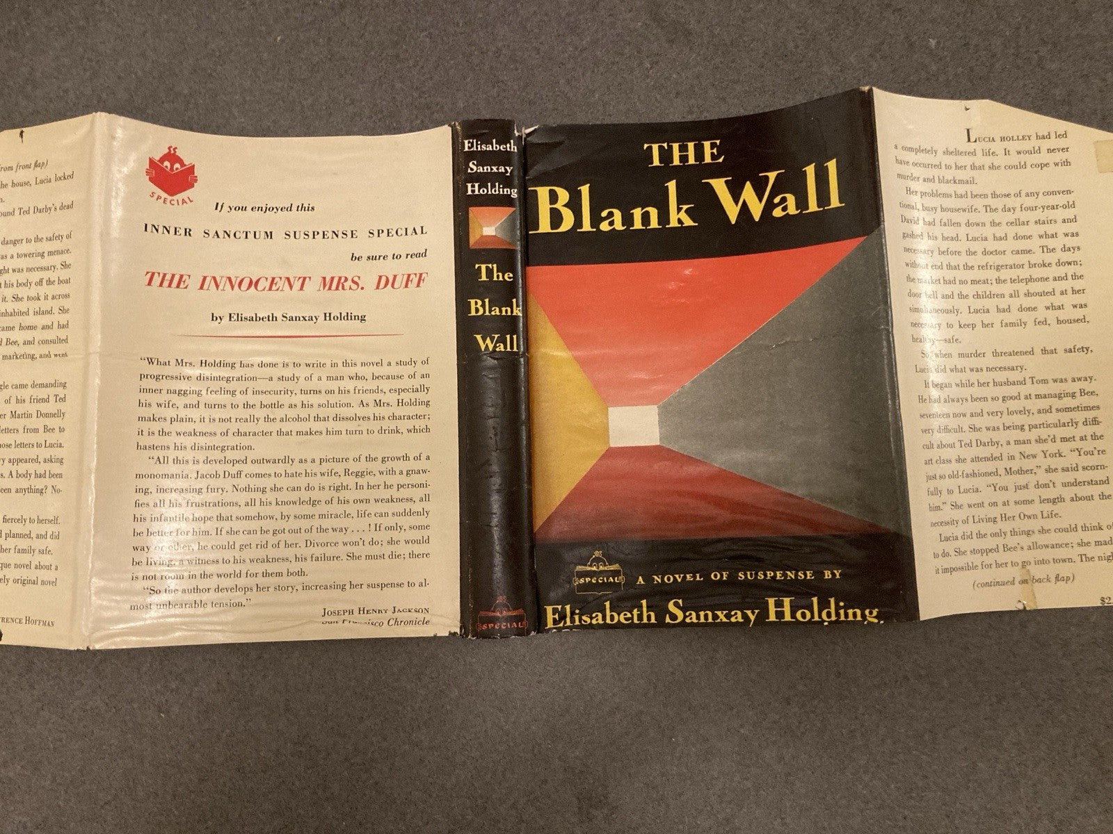 Elisabeth Sanxay Holding The Blank Wall First Edition Hardcover /w Jacket 1947